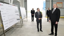 Prezident "AZWOOL" mineral daş yunu zavodunun açılışında iştirak etdi - FOTO