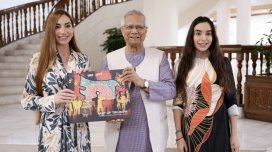 Leyla Əliyeva və Arzu Əliyeva Dəkkədə Banqladeşin müvəqqəti hökumətinin Baş müşaviri ilə görüşüb