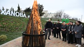 Prezident Xocavənddə Novruz tonqalını alovlandırdı