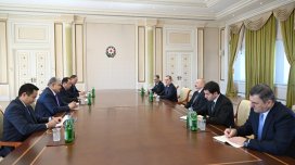 İlham Əliyev Qazaxıstanın xarici işlər və nəqliyyat nazirlərini qəbul etdi - FOTO