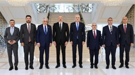 Prezident TBMM sədrinin rəhbərlik etdiyi nümayəndə heyətini qəbul etdi - FOTO