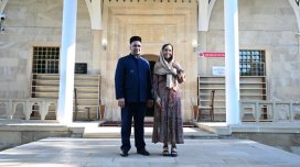 Leyla Əliyeva Yevlaxda Cümə məscidində oldu, məktəb açılışında iştirak etdi - FOTO