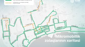 Paytaxtda mikromobillik zolaqlarının uzunluğu 66,6 km-ə çatdırılıb