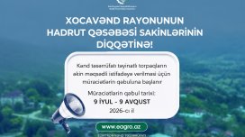 Hadrutda torpaqların əkin məqsədli istifadəyə verilməsi üçün müraciətlərin qəbuluna başlanır