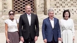 İlham Əliyev və Mehriban Əliyeva Buxara şəhərində "Ark" qalası ilə tanış oldu
