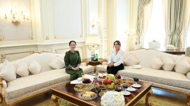 Azərbaycanın və Kambocanın birinci xanımları görüşdü