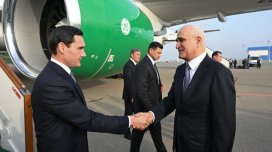 Türkmənistan Prezidenti Azərbaycana səfərə gəlib