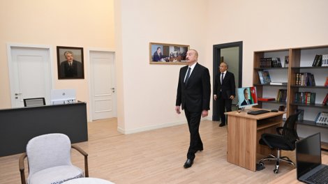 Prezident Səməd Vurğun adına Yaradıcılıq Evinin açılışında - FOTO