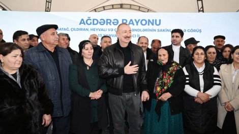 Prezident Ağdərədə sakinlərlə görüşdü - YENİLƏNİB