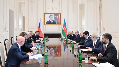 İlham Əliyevin Çexiyanın Baş naziri ilə təkbətək və geniş tərkibdə görüşü keçirildi - YENİLƏNİB