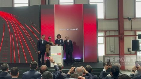 BTQ dəmir yolu xəttinin modernləşdirilmədən sonra rəsmi açılışı keçirildi - FOTO