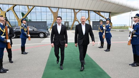 Sərdar Berdiməhəmmədovun Azərbaycana səfəri başa çatdı - FOTO