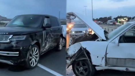 &ldquo;Mercedes&rdquo;lə &ldquo;Range Rover&rdquo; toqquşdu - VİDEO