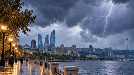 Bakıda yağış yağacaq, şimşək çaxacaq
