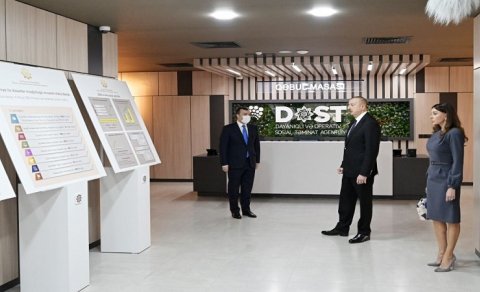 Prezident və birinci xanım DOST mərkəzinin açılışında (FOTO)
