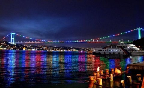 İstanbul Azərbaycan bayrağına büründü - VİDEO/FOTO