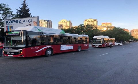 24 nömrəli marşrut xəttinə 12 metrlik avtobuslar buraxıldı - FOTO