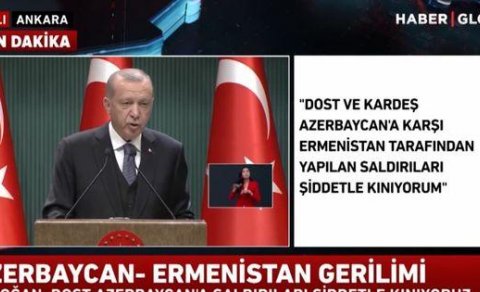Ərdoğan Ermənistanın Azərbaycana hücumunu qınadı - VİDEO