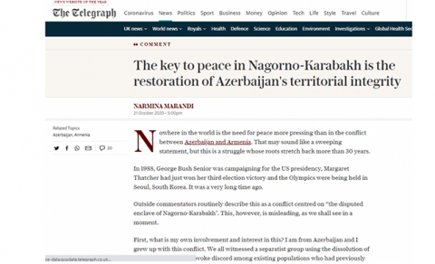 “The Telegraph” Ermənistanın hərbi təcavüzündən yazdı