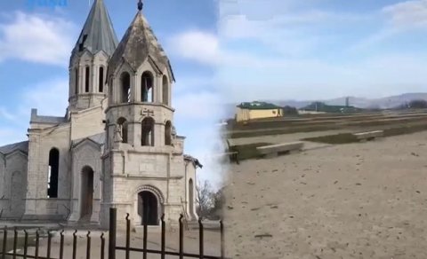 Arutyunyanın son dəfə dua etdiyi kilsə... -  Şuşanın yeni görüntüləri (VİDEO)