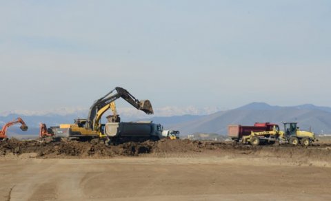 Füzuli aeroportunda tikinti işləri davam etdirilir - CANLI YAYIM