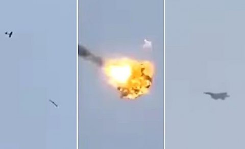 F15 qırıcısının kamikadze dronu vurma anı – VİDEO