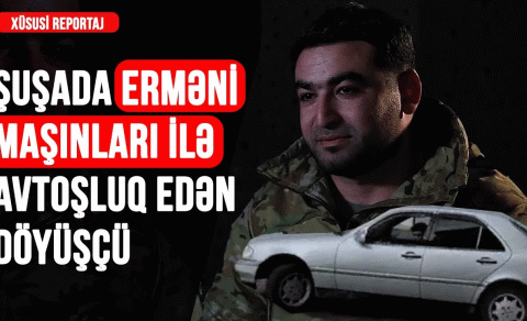 Şuşada erməni maşınları ilə avtoşluq edən döyüşçü - VİDEO
