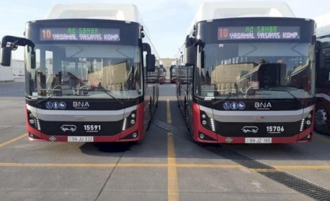 Bakıda daha bir xətt üzrə yeni avtobuslar istifadəyə verilir