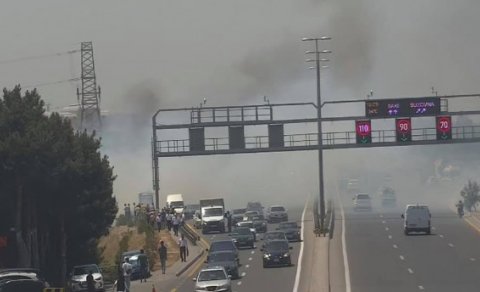 Bakıda yanğın - Nəqliyyatın hərəkətində problem yarandı (FOTO)