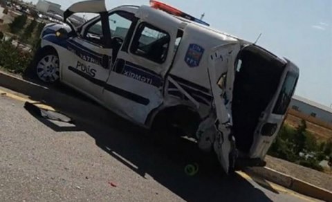 Bakıda post patrul avtomobili qəza törətdi