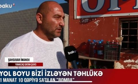 Nardaran yolunda satılan “bomba” - VİDEO