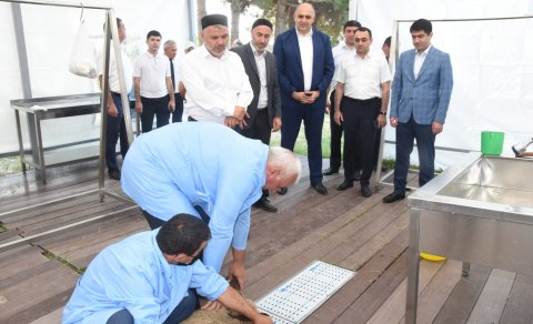 Ağstafada Qurban bayramı günlərində Çadır tipli müasir heyvan kəsimi məntəqəsi fəaliyyət göstərir - FOTOLAR