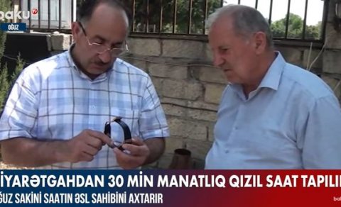 Ziyarətgahdan 30 min manatlıq qızıl saat tapıldı - VİDEO