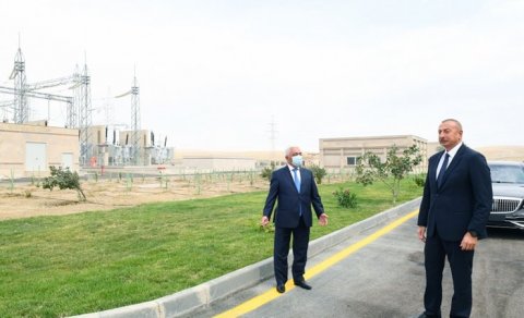 İlham Əliyev “Abşeron” yarımstansiyasının açılışında - FOTO