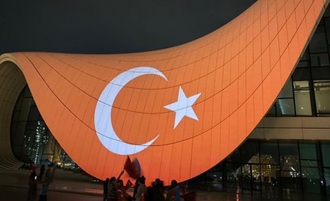 Bakıda Türkiyəyə dəstək aksiyası (FOTO)