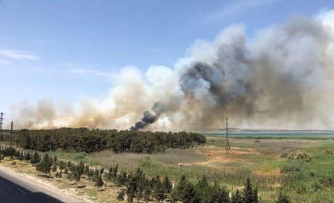 Ceyranbatan su anbarında baş verən yanğın söndürüldü - FOTO/YENİLƏNİB