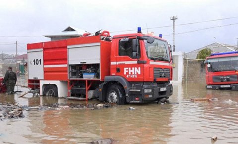 Bakıda bir sıra evləri və həyətyanı sahələri su basıb