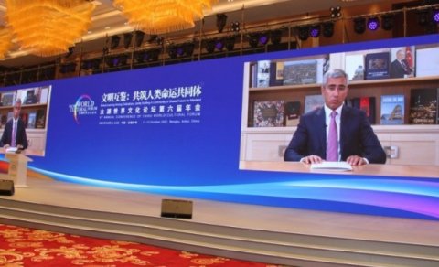İlham Əliyev Tayhu Dünya Mədəniyyət Forumunun iştirakçılarına müraciət etdi