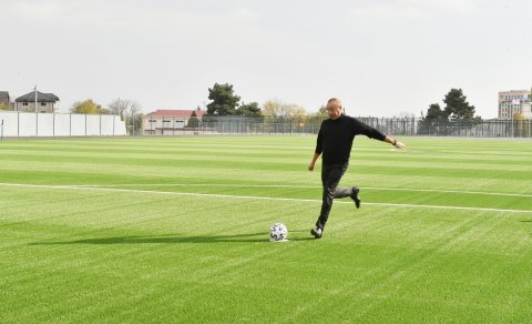 Prezident yeni stadionda qol vurdu - FOTO+VİDEO