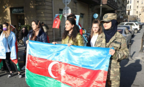 Bakıda Zəfər yürüşündən CANLI YAYIM