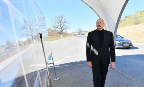 İlham Əliyev Quba – Qonaqkənd avtomobil yolunun açılışını edib - FOTO