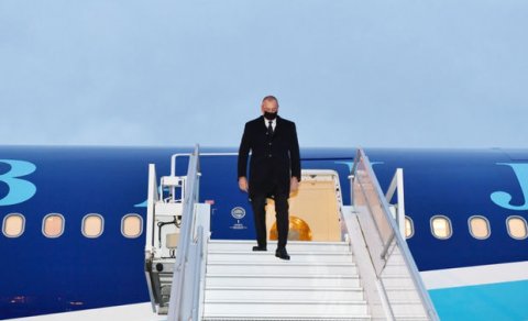 Prezident İlham Əliyev Brüsselə səfərə gedib - FOTO