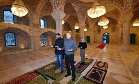Mehriban Əliyeva Yuxarı Gövhərağa məscidindən video paylaşıb – VİDEO