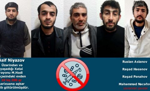 Bakıda 5 nəfər saxlanıldı, 10 kq-dan çox narkotik götürüldü - FOTO