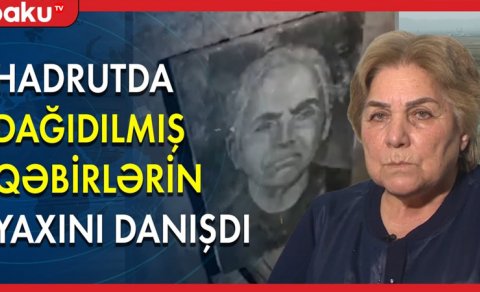 Hadrutda zirzəmidə yığılan qəbir daşlarının 