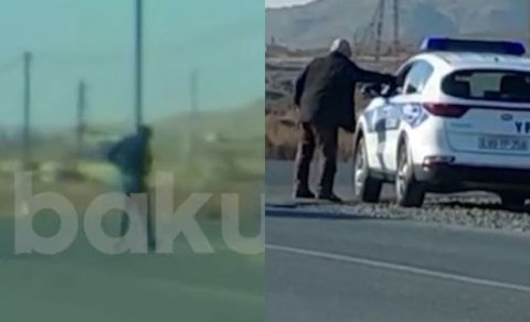 Yol polisinə “şirinlik” verib keçdilər ANBAAN GÖRÜNTÜLƏR