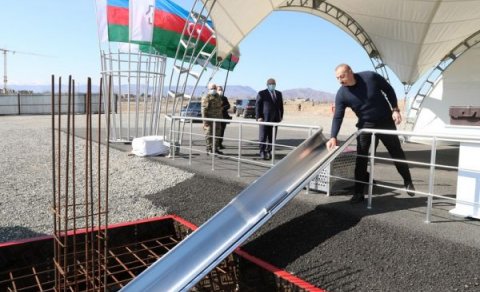 Prezident “Park Forest Otel Ağdam” mehmanxanasının təməlini qoyub