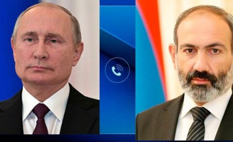 Putin Paşinyanla üçtərəfli bəyanatların icrasını müzakirə ETDİ