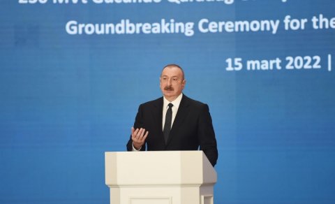 İlham Əliyev Qaradağ GES-in təməlqoyma mərasimində - FOTOLAR (YENİLƏNİB)