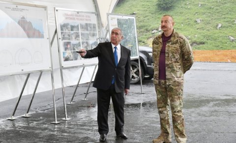Prezident Göygöldə inşa edilən iki tunelin tikintisi ilə tanış olub - FOTOLAR